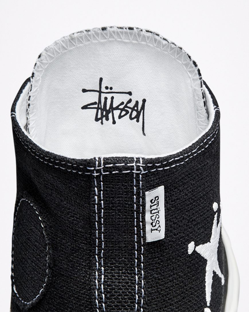 Zapatillas Altas Converse x Stüssy Chuck 70 Hombre Negras Blancas Negras | PE 20E85L